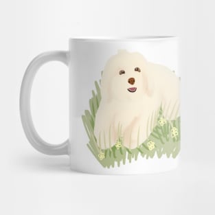 Maltipoo in the garden Mug